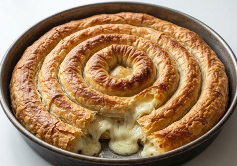 Domaći Burek sa Sirom (Sirnica): Zlatni puž sa sirom koji se rasteže