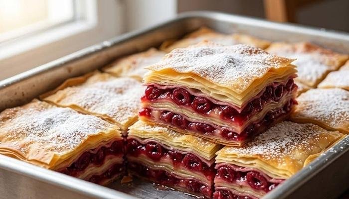 Starinska Slagana Pita sa Višnjama i Grizom: Sočni zaliveni kolač iz tepsije – Recipe Info